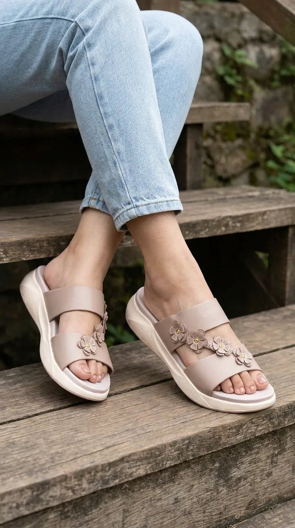 Beige Formal Slipper For Ladies PU0694