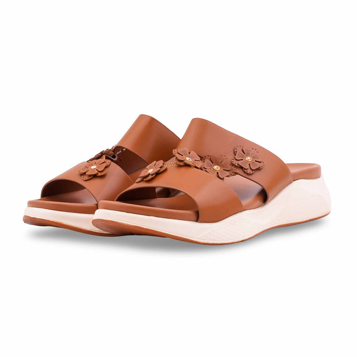 Tan Formal Slipper For Ladies PU0694