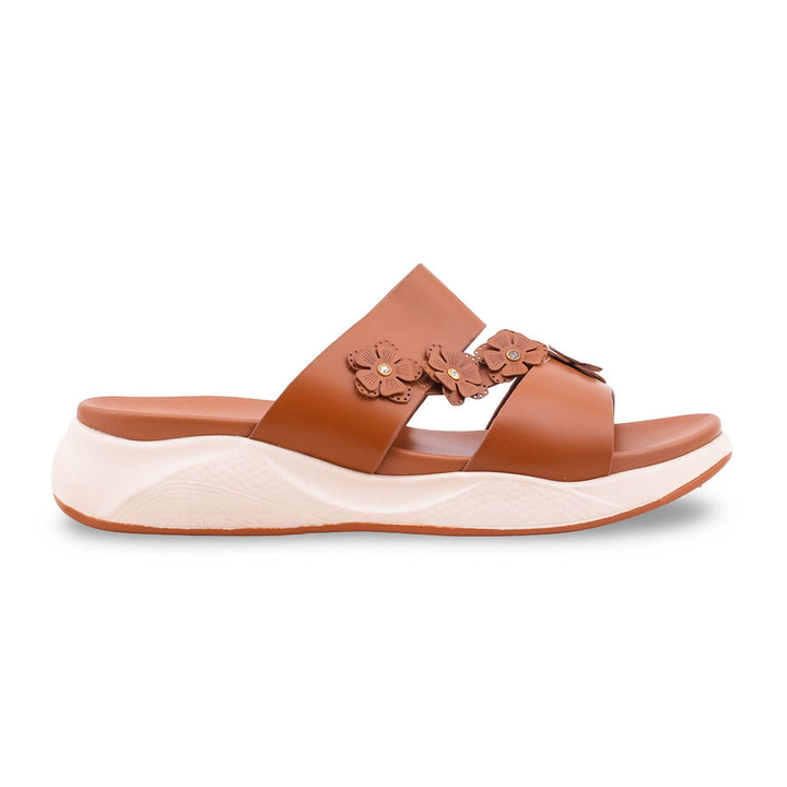 Tan Formal Slipper For Ladies PU0694