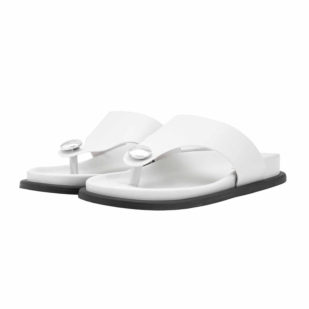 Off/White Formal Chappal For Ladies PU0701