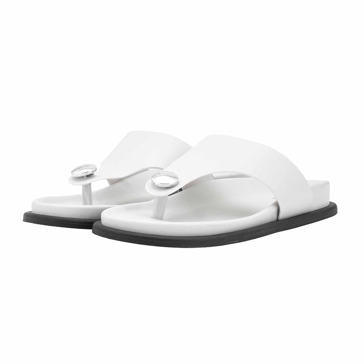 Off/White Formal Chappal For Ladies PU0701