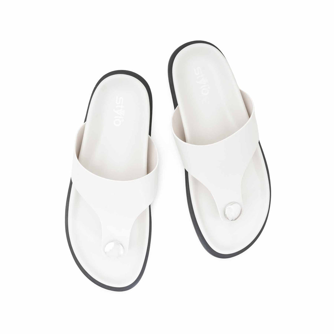 Off/White Formal Chappal For Ladies PU0701