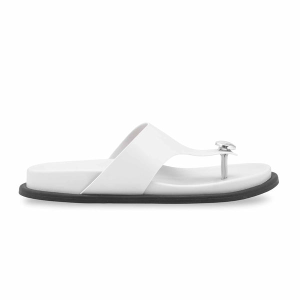 Off/White Formal Chappal For Ladies PU0701