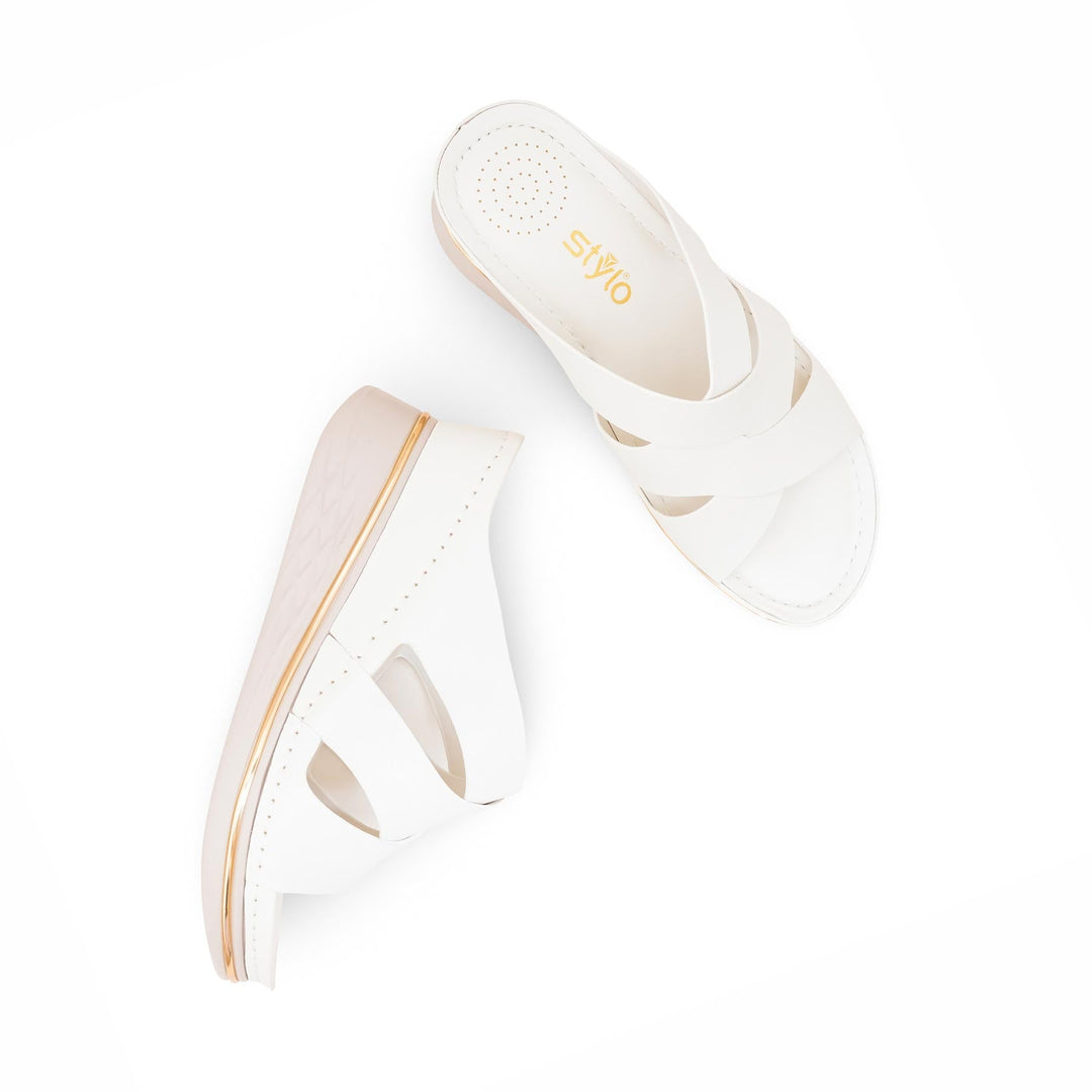 White Formal Slipper For Women PU0703