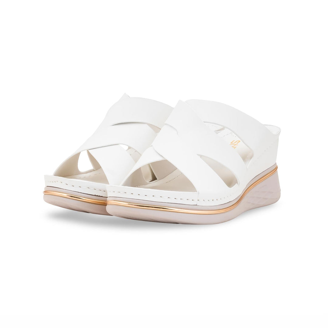White Formal Slipper For Women PU0703