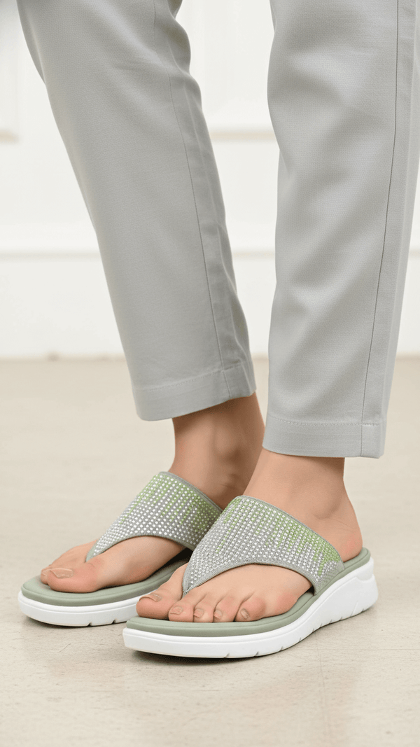 Green Formal Chappal For Ladies PU0708