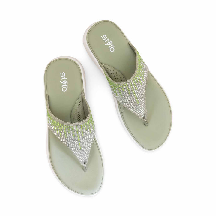 Green Formal Chappal For Ladies PU0708