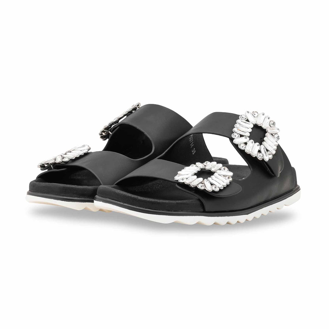Black Formal Slipper For Ladies PU0714