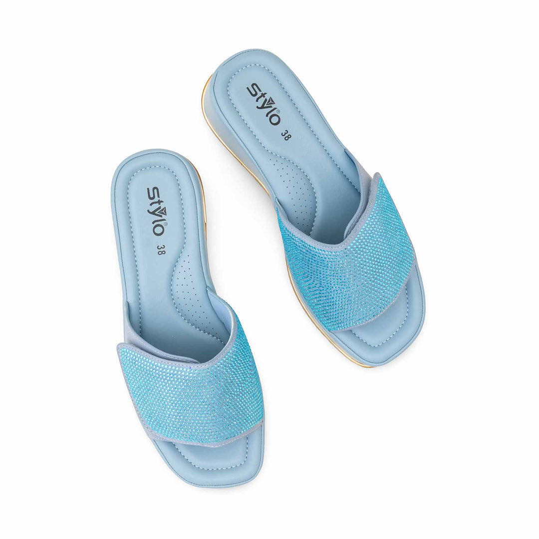 Blue Formal Slipper For Ladies PU0715