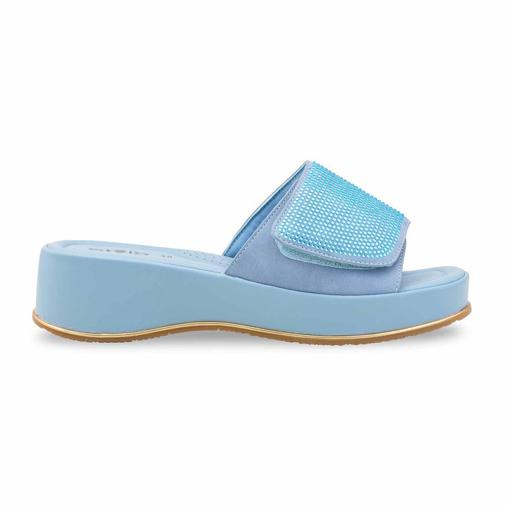 Blue Formal Slipper For Ladies PU0715