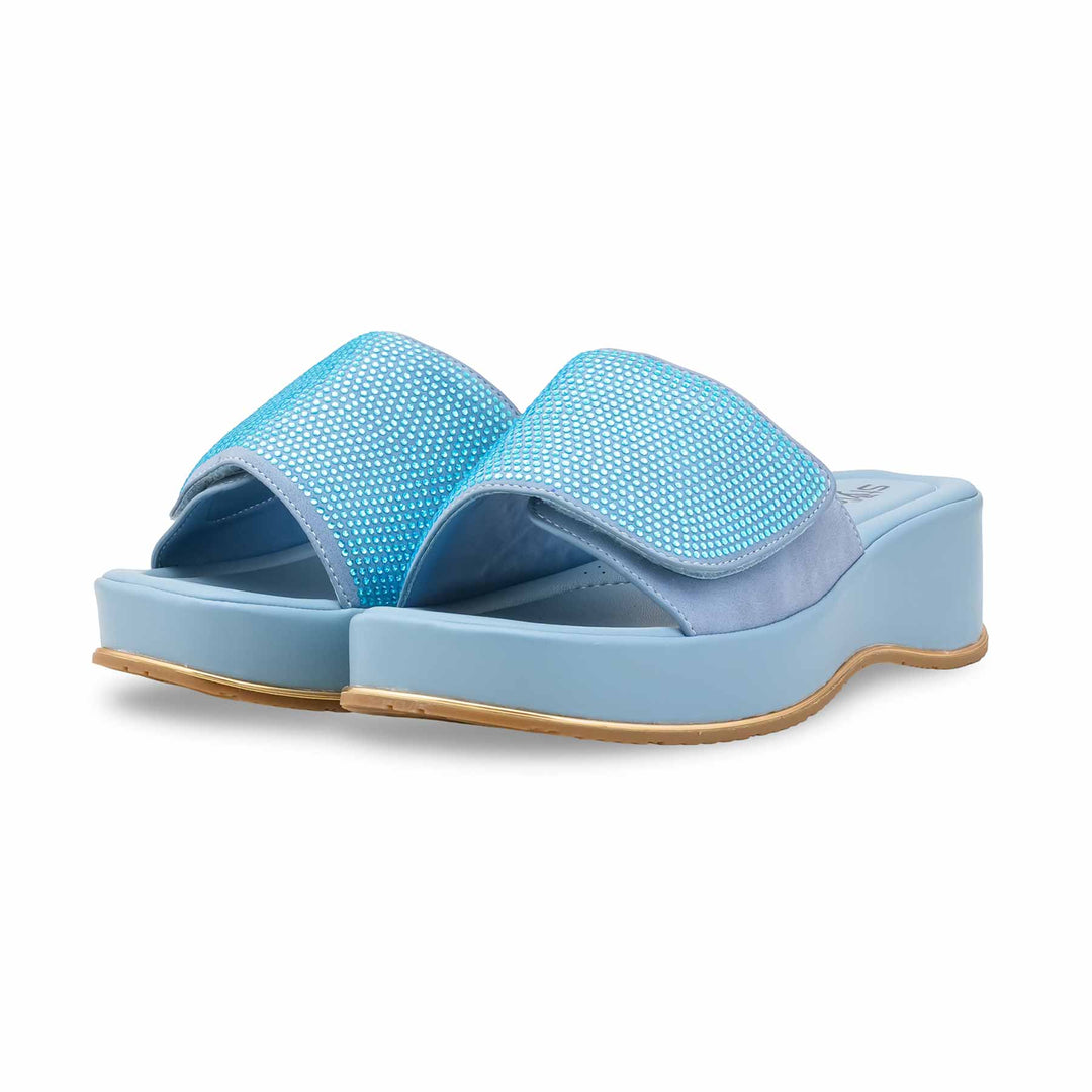 Blue Formal Slipper For Ladies PU0715