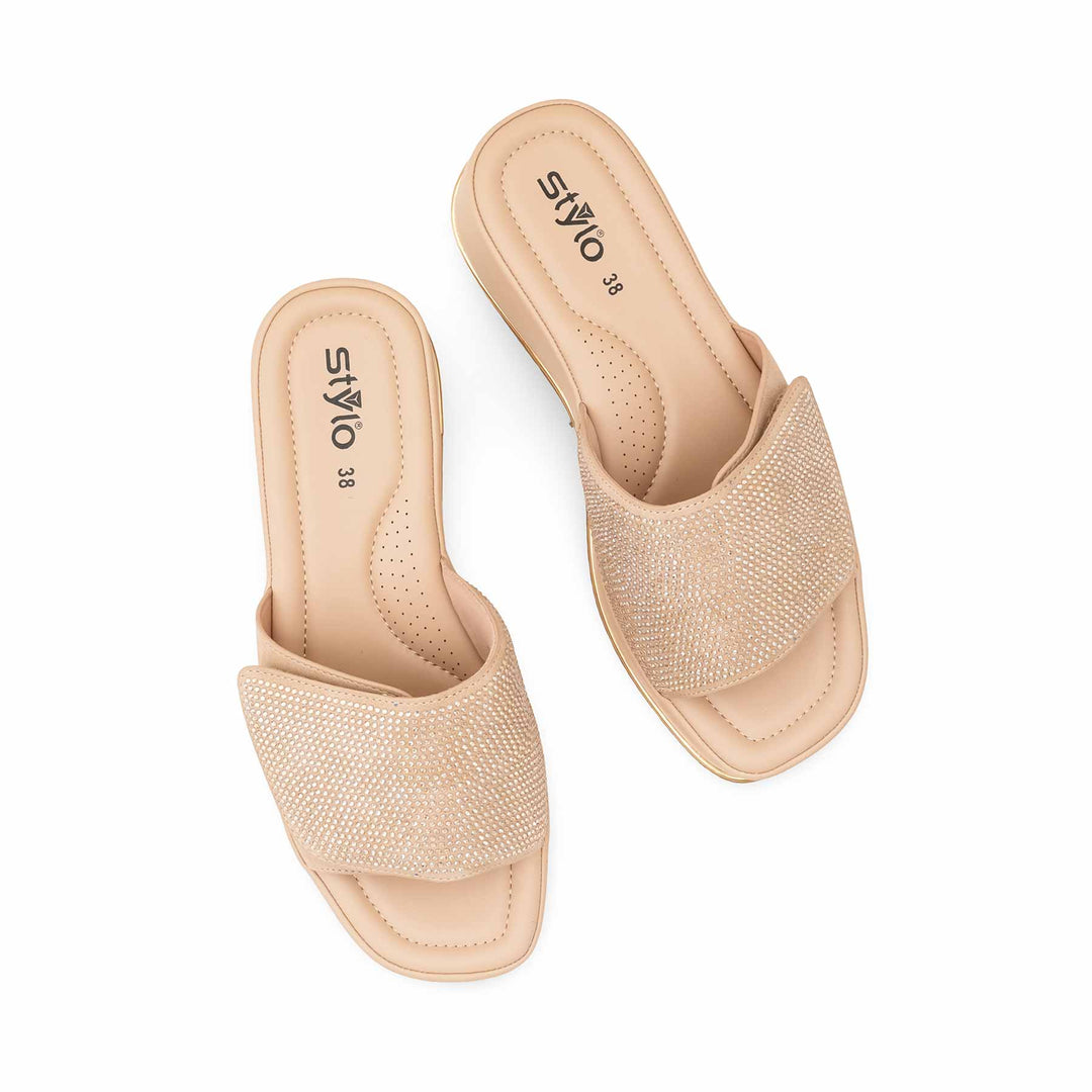 Beige Formal Slipper For Ladies PU0715
