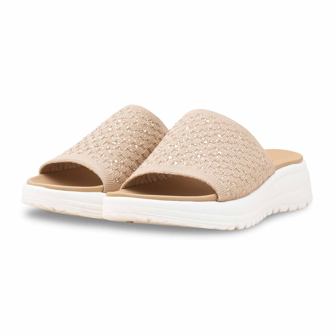 Beige Formal Slipper For Ladies PU0717