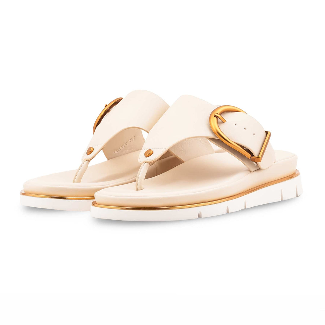 Cream Formal Slipper For Ladies PU0718