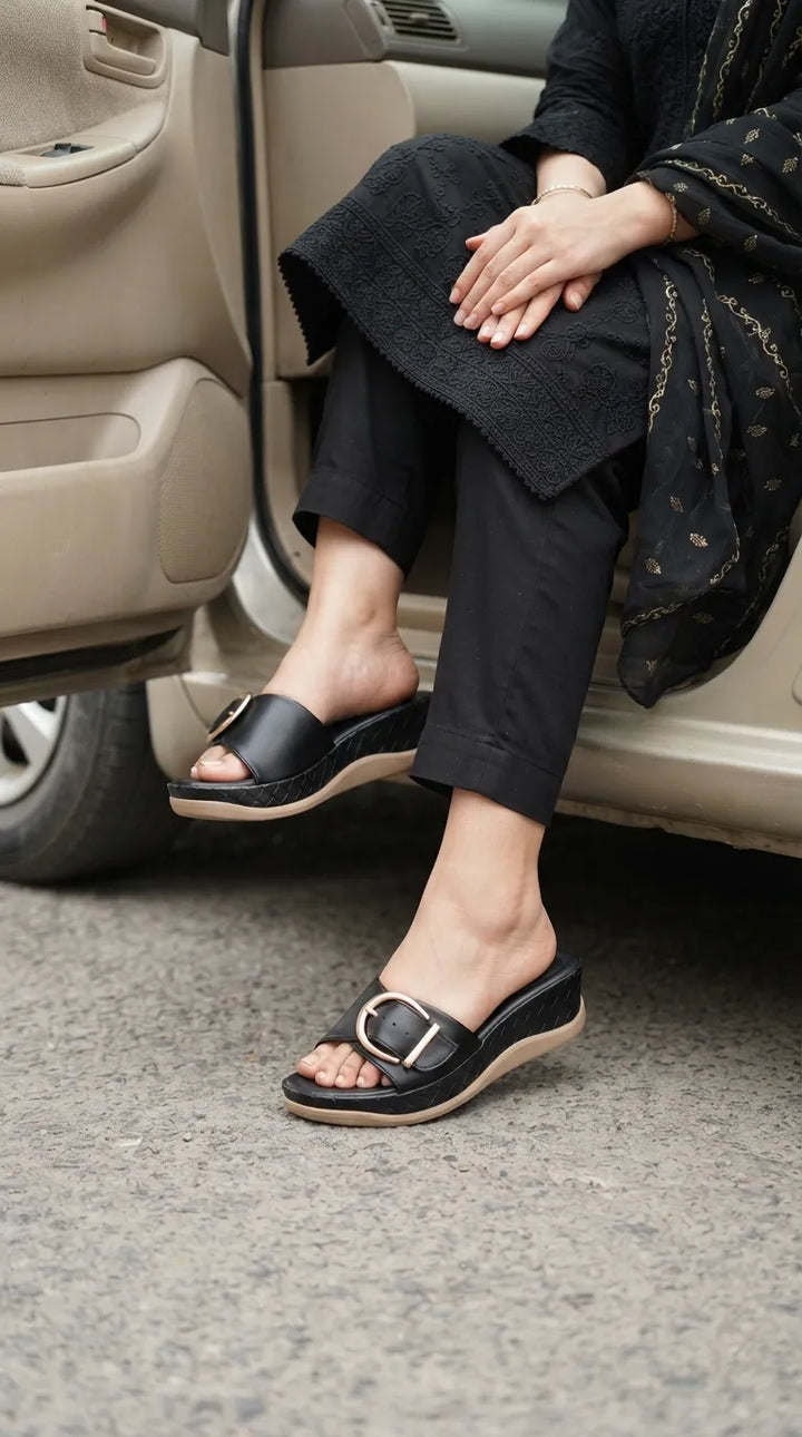 Black Formal Slipper For Women PU0736