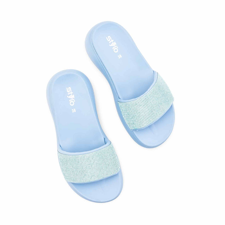 Sky Blue Formal Slipper For Women PU0737