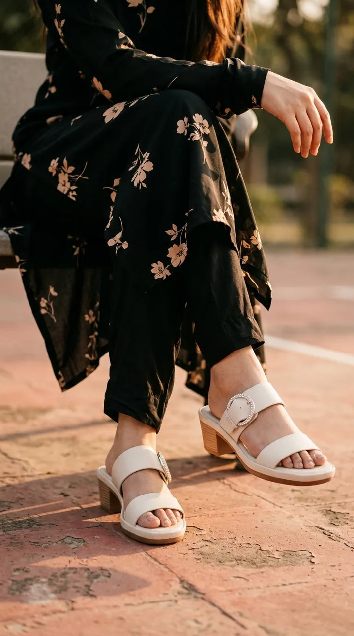 White Formal Slipper For Women PU0739