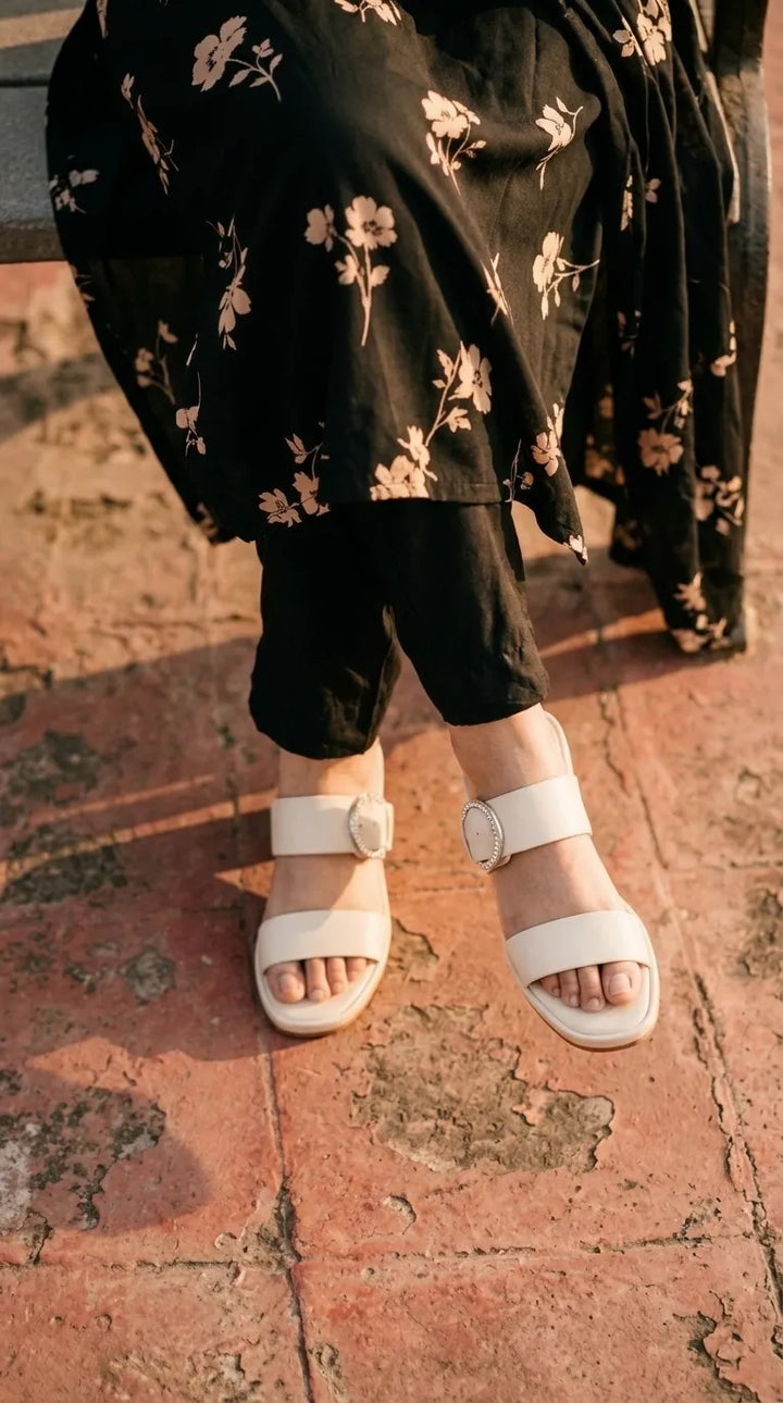 White Formal Slipper For Women PU0739