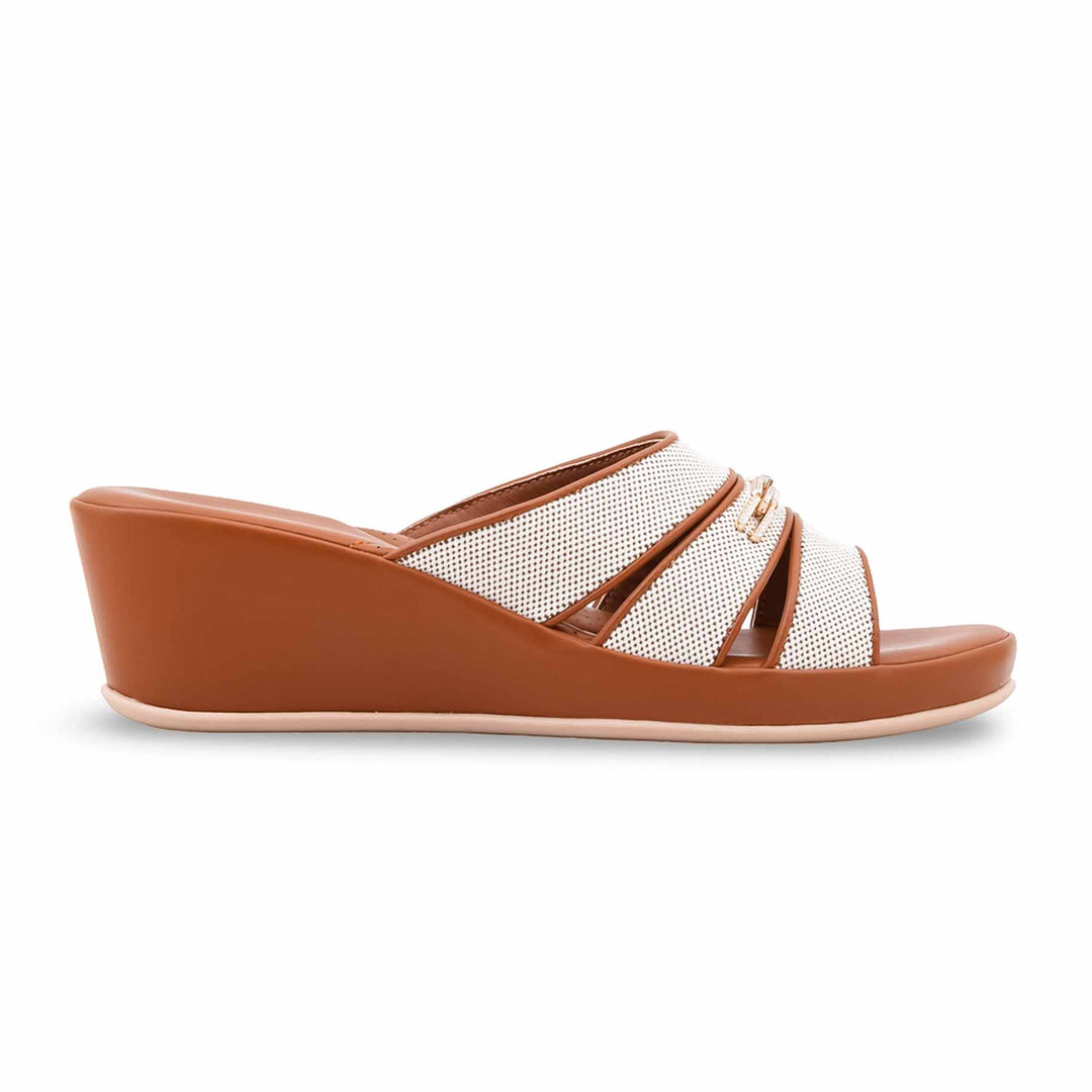 Tan Formal Slipper For Ladies PU0741