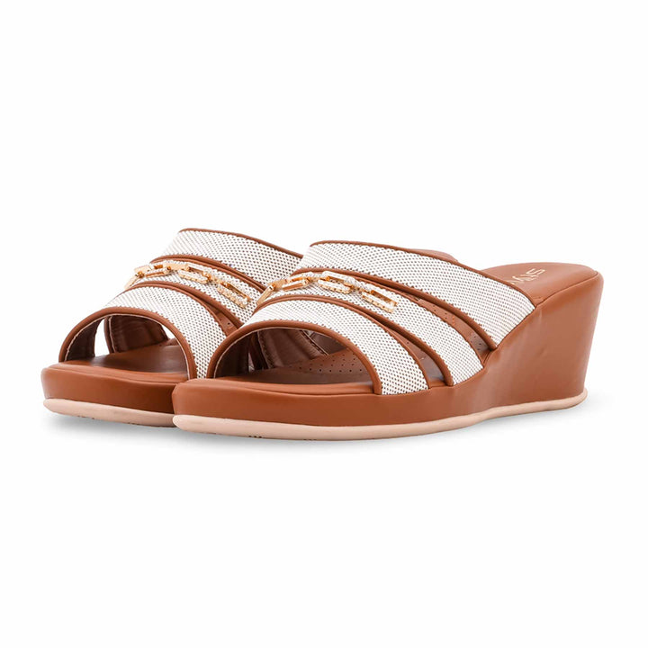 Tan Formal Slipper For Ladies PU0741