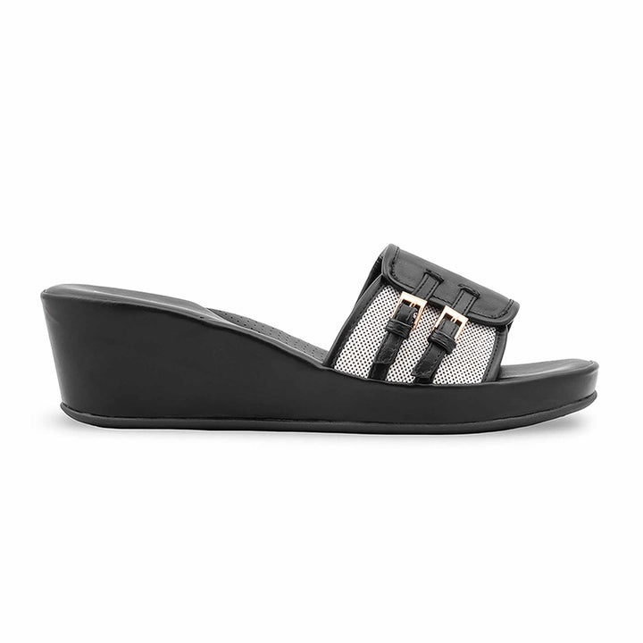 Black Formal Slipper For Ladies PU0742