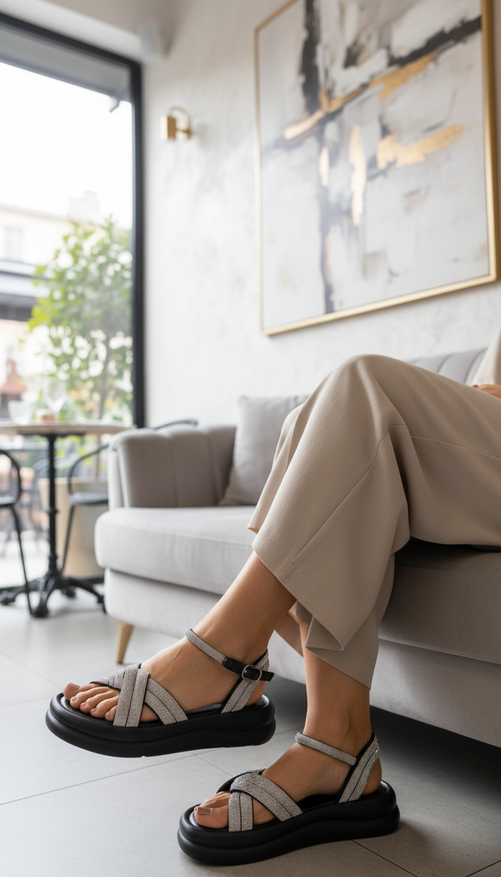 Black Formal Sandal For Women PU0744