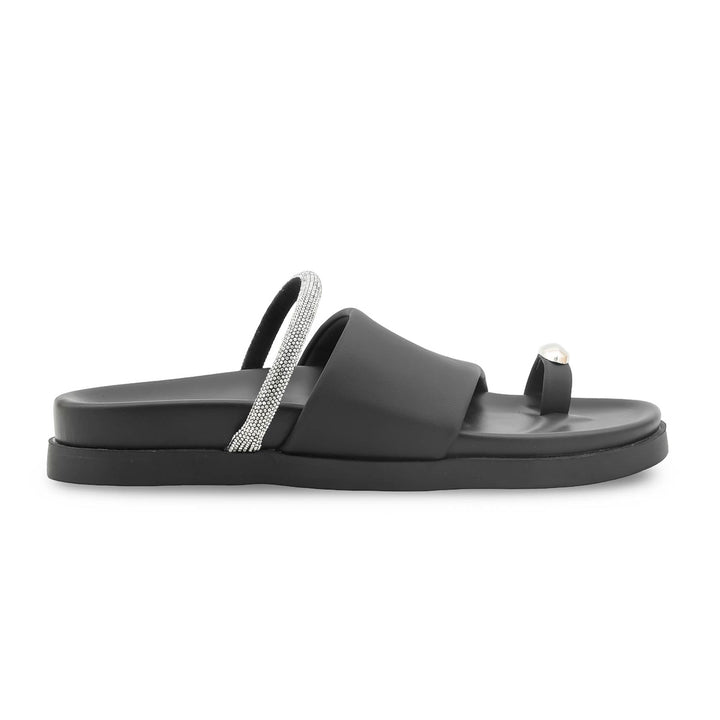 Black Formal Chappal For Women PU0745