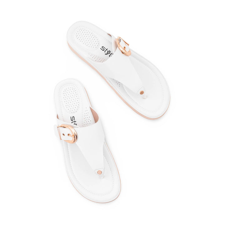 White Formal Chappal For Women PU0754