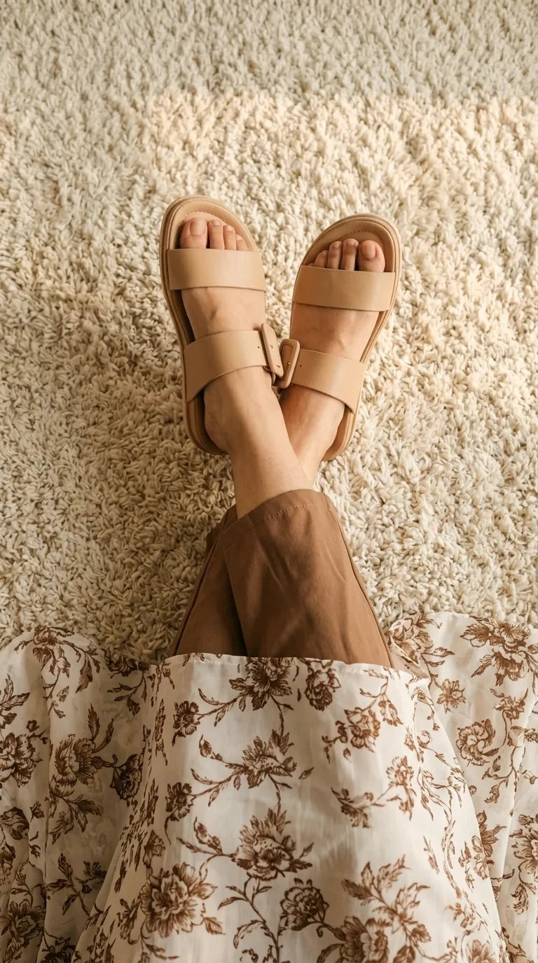 Beige Formal Slipper For Women PU0755