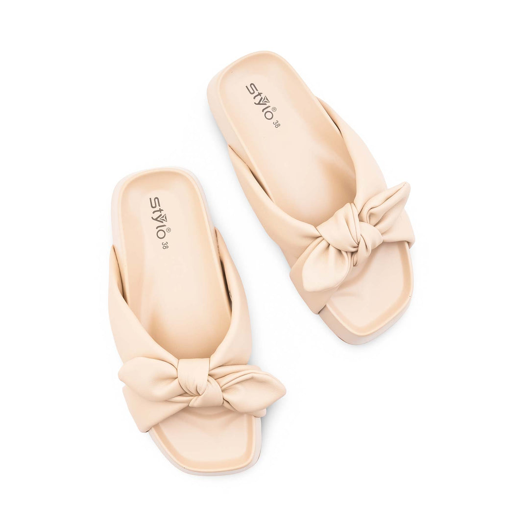 Beige Formal Slipper For Women PU0760