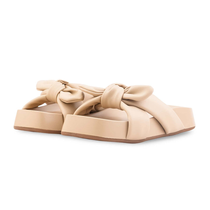 Beige Formal Slipper For Women PU0760