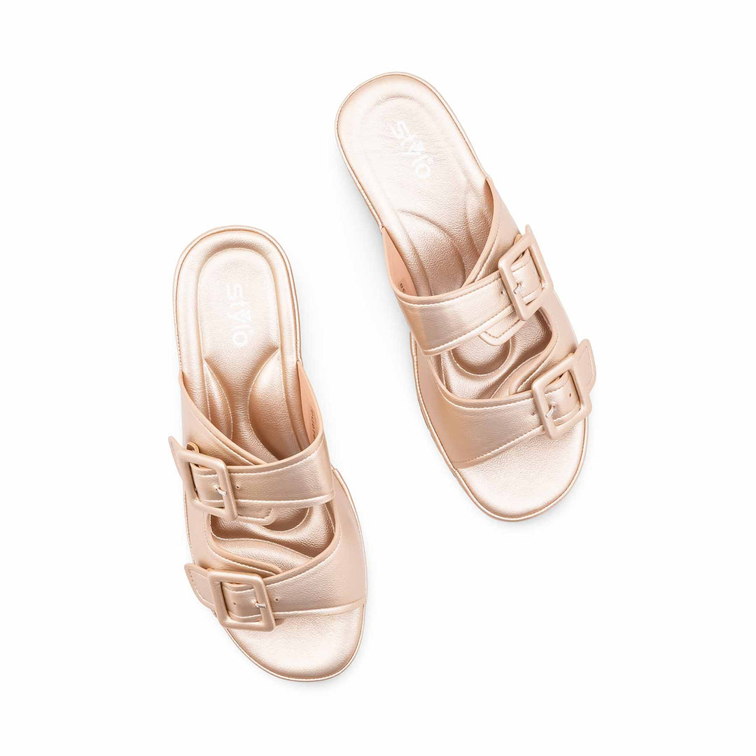 Golden Formal Slipper For Ladies PU0763