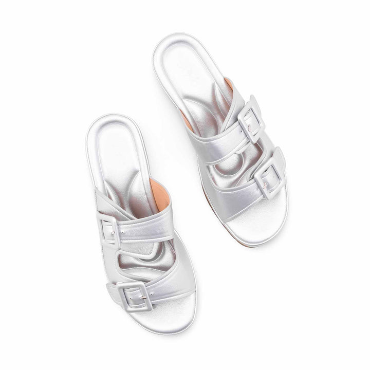 Silver Formal Slipper For Ladies PU0763