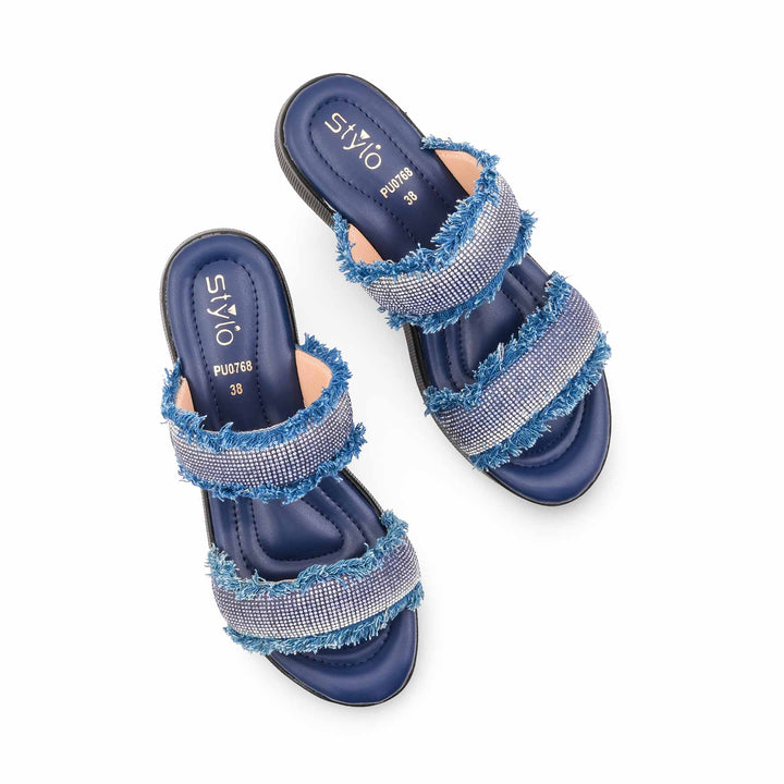 Blue Formal Slipper For Ladies PU0768