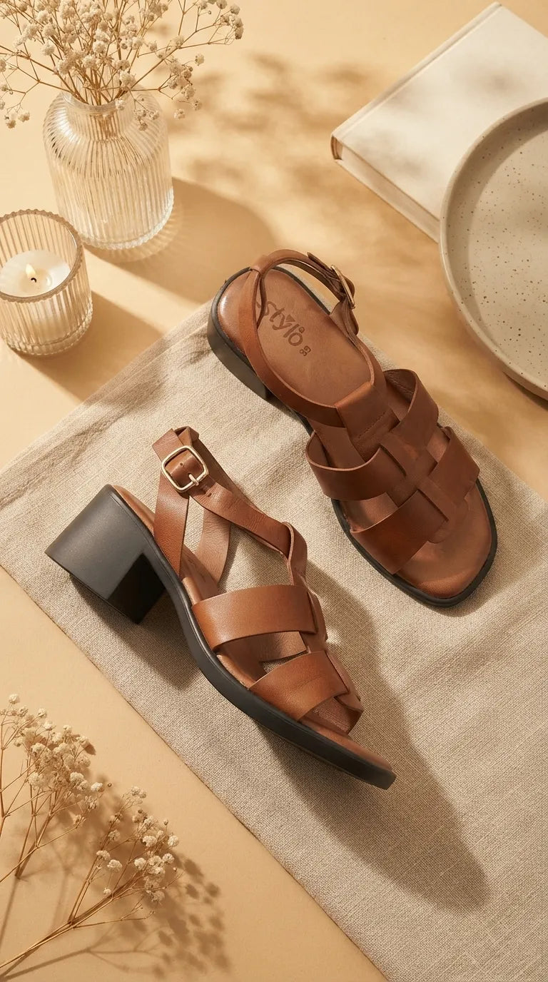Brown Formal Sandal For Women PU0774