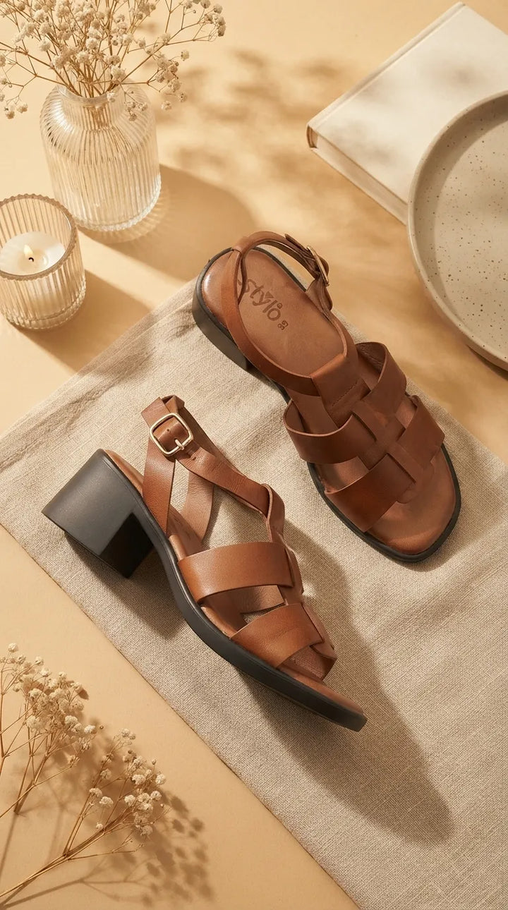 Brown Formal Sandal For Women PU0774