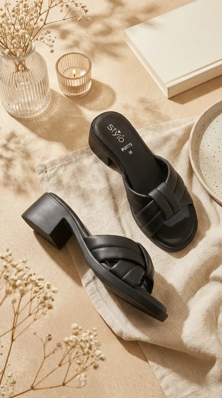 Black Formal Slipper For Women PU0775