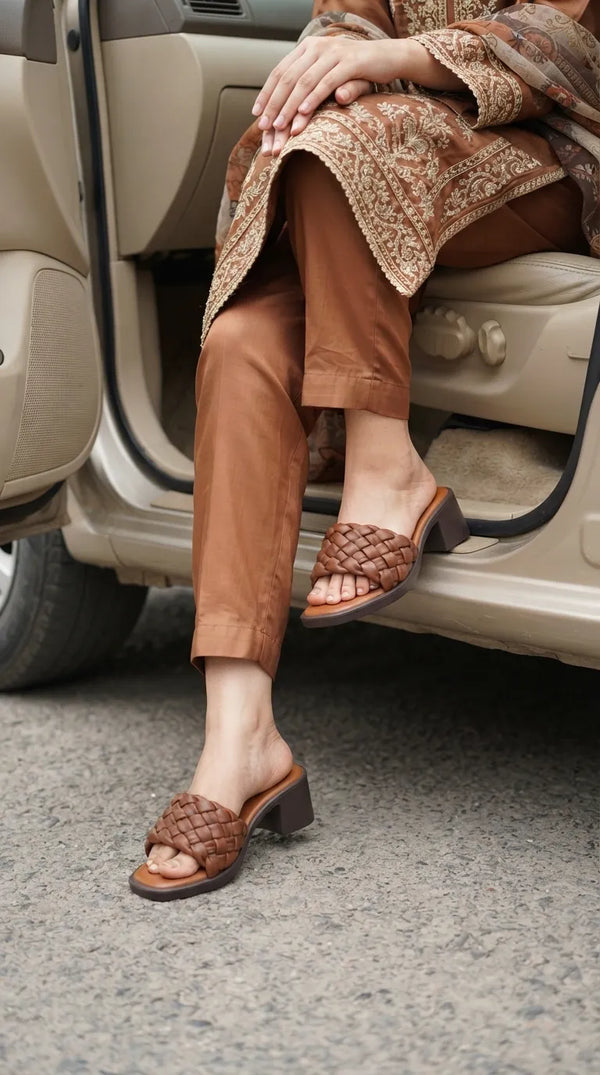 Brown Formal Slipper For Women PU0776
