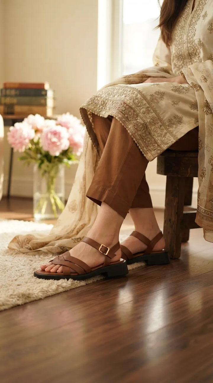 Brown Formal Sandal For Women PU0778
