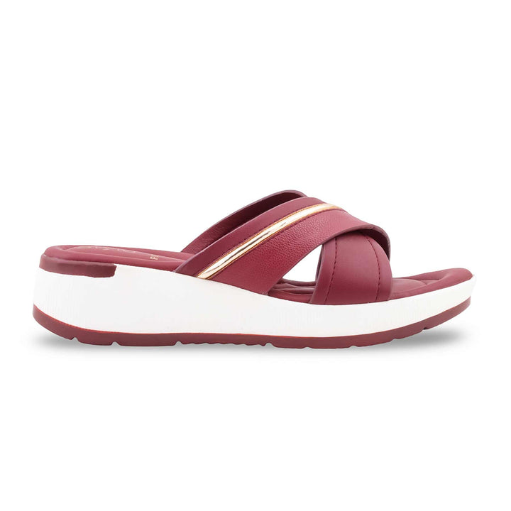 Maroon Formal Slipper For Women PU0787