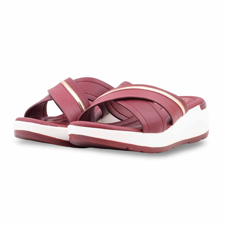 Maroon Formal Slipper For Women PU0787