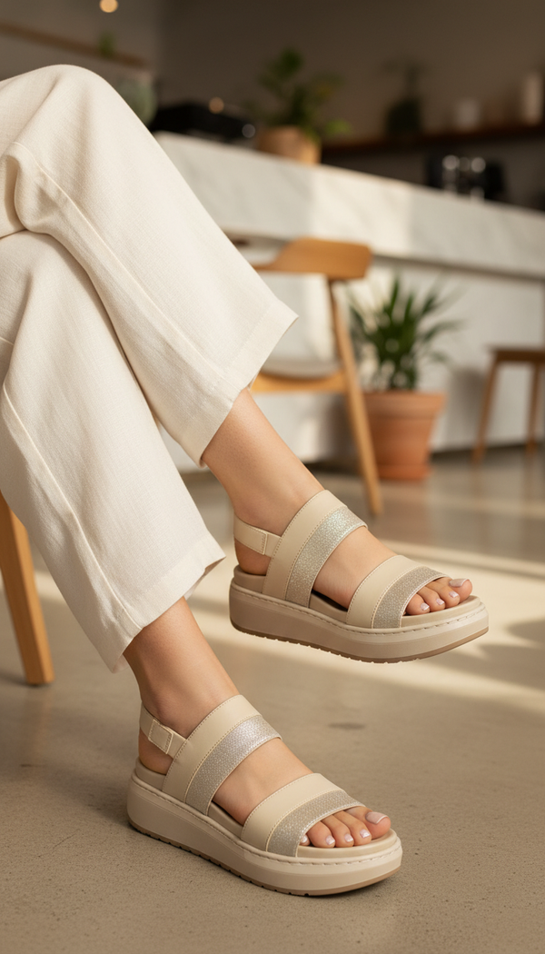Cream Formal Sandal For Women PU0788