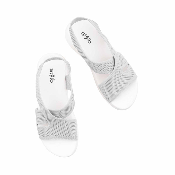 Grey Formal Sandal For Ladies PU0805