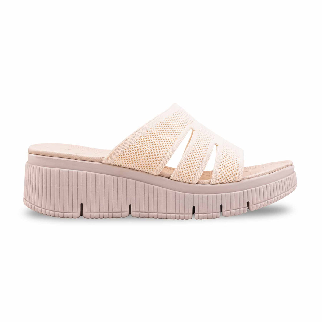Cream Formal Slipper For Ladies PU0810