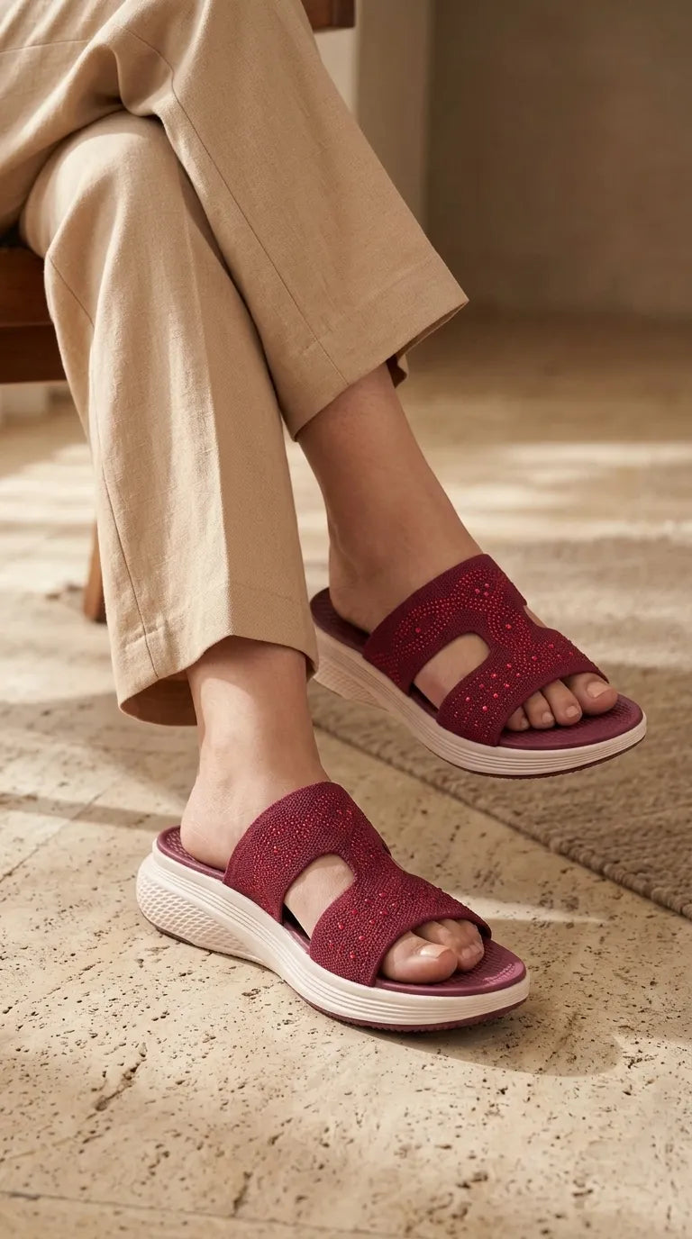 Maroon Formal Slipper For Ladies PU0811