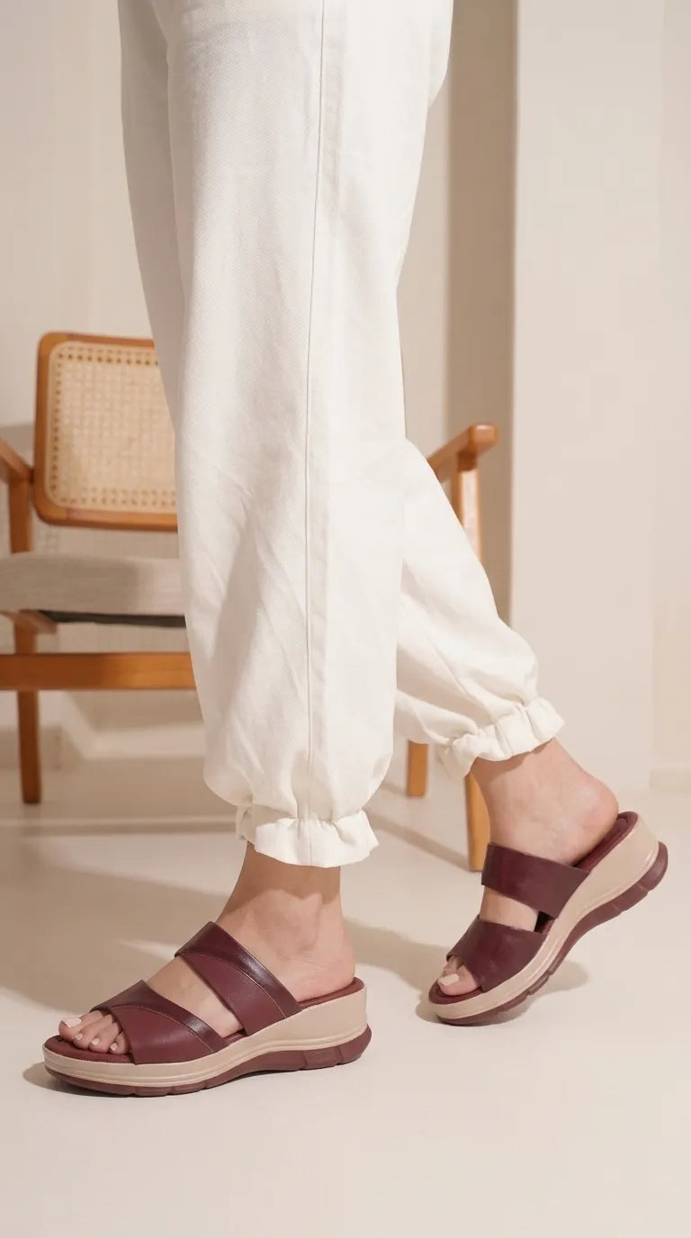 Maroon Formal Slipper For Ladies PU0812
