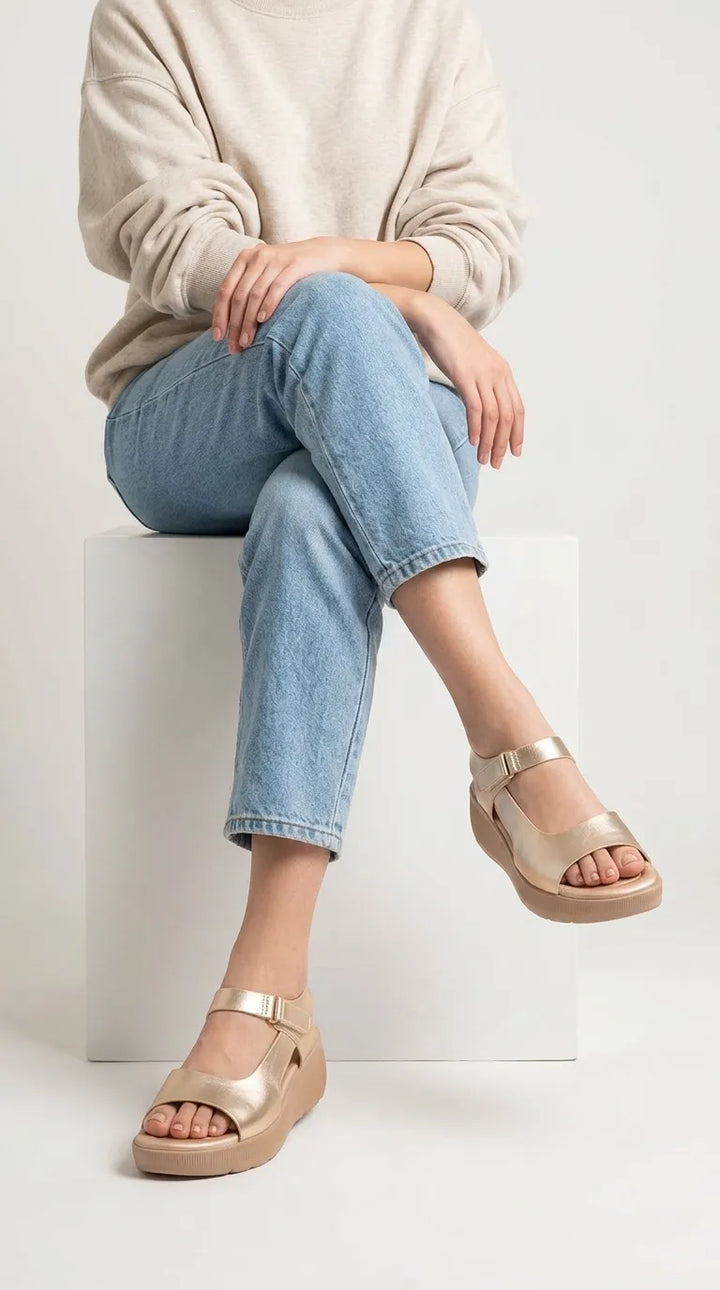 Golden Formal Sandal For Women PU0813