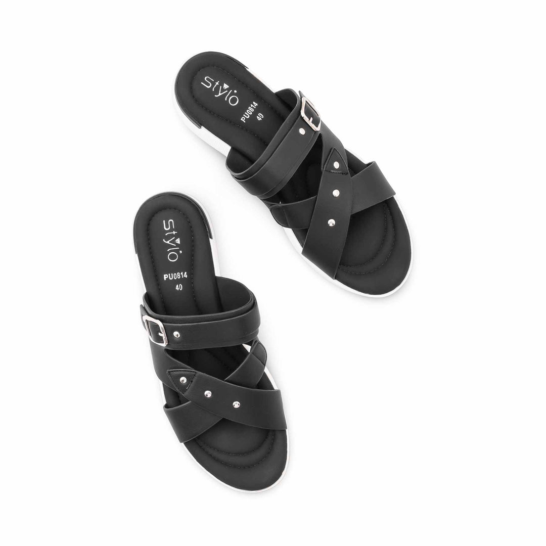 Black Formal Slipper For Women PU0814