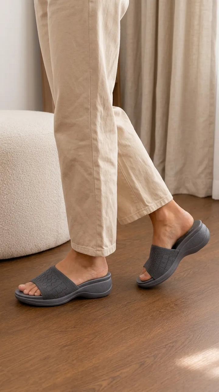 Grey Formal Slipper For Ladies PU0815