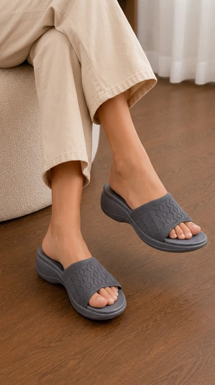 Grey Formal Slipper For Ladies PU0815